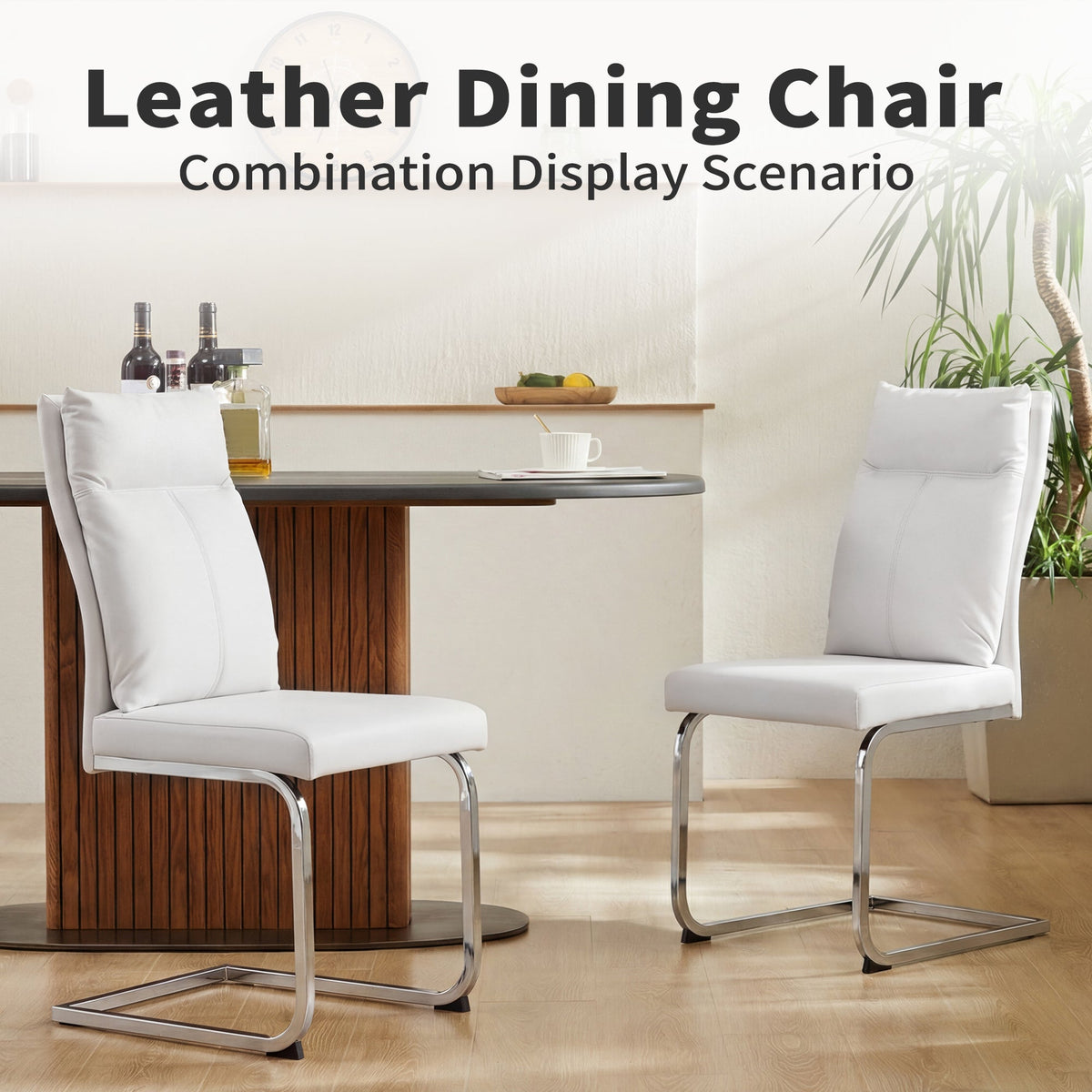 Modern Leather Imitation Dining Chair Set (2 Pieces)