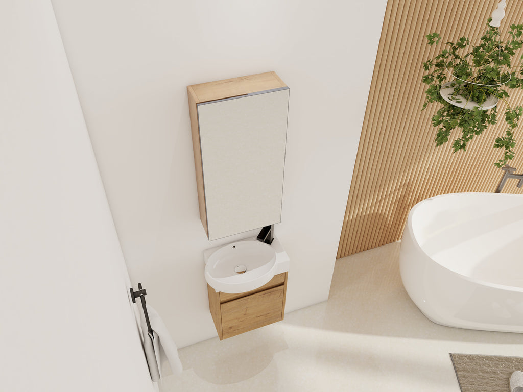 14" Bathroom Mirror Cabinet with Storage