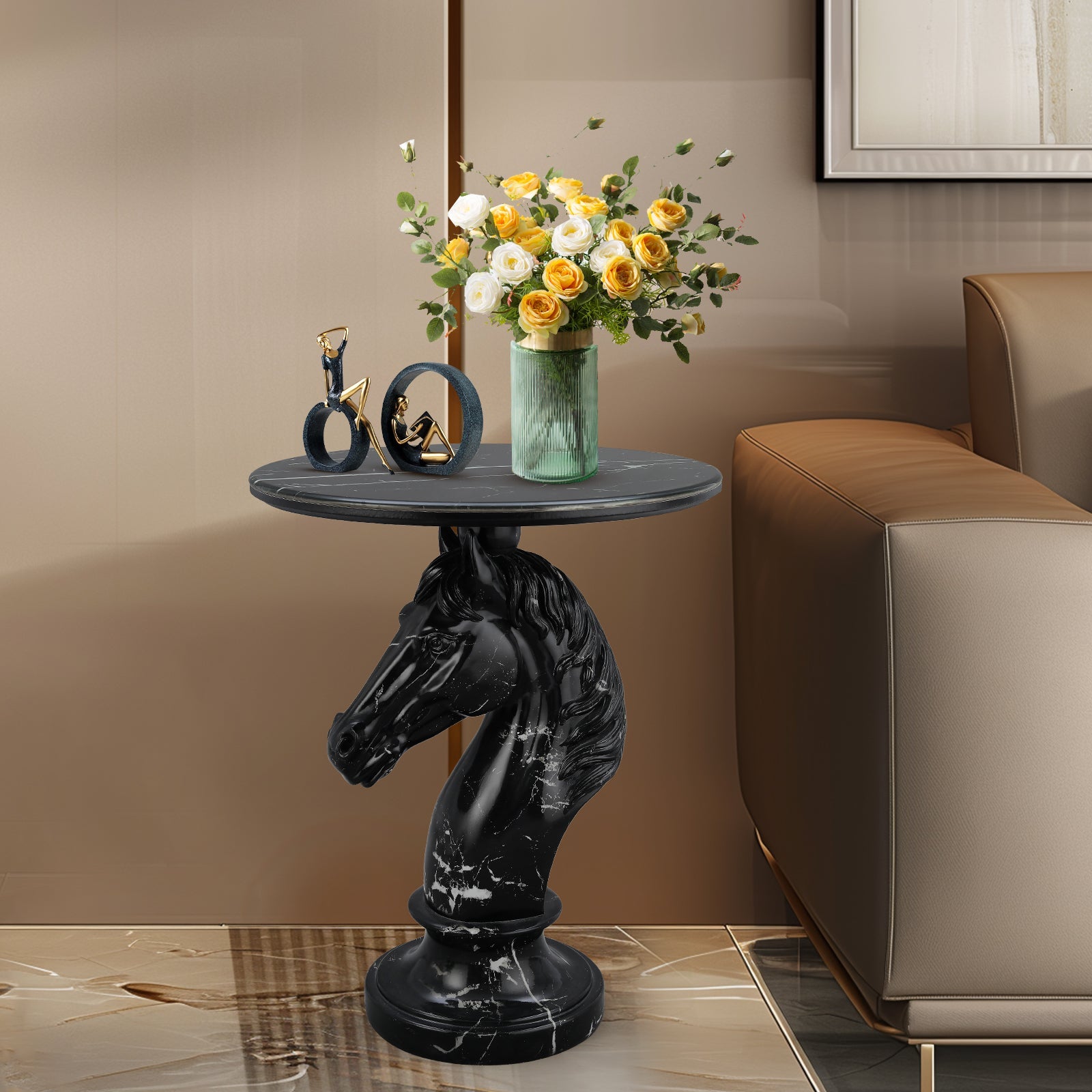 Horse Head Accent Table Animal Statue