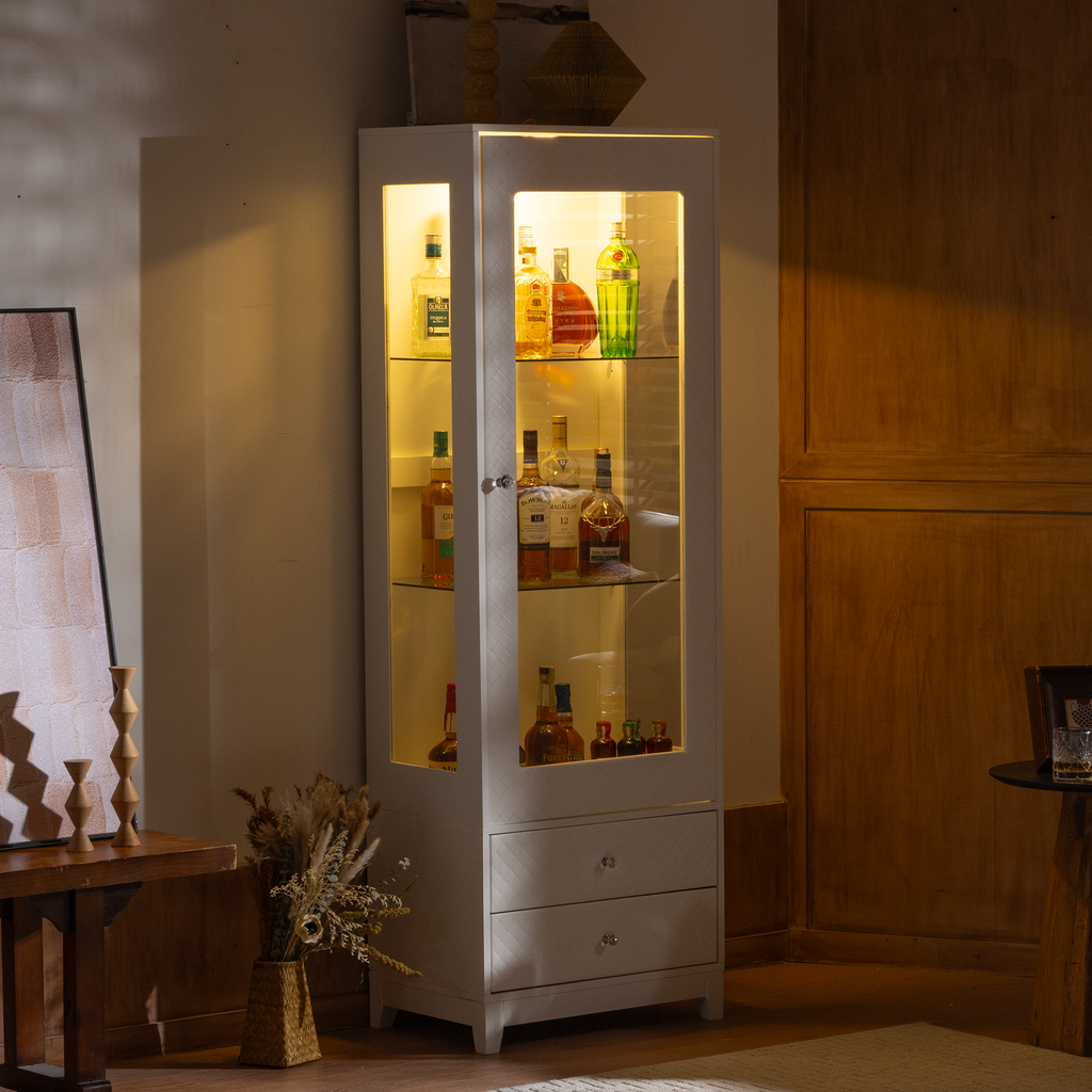 71'' Freestanding Upholstered Display Cabinet