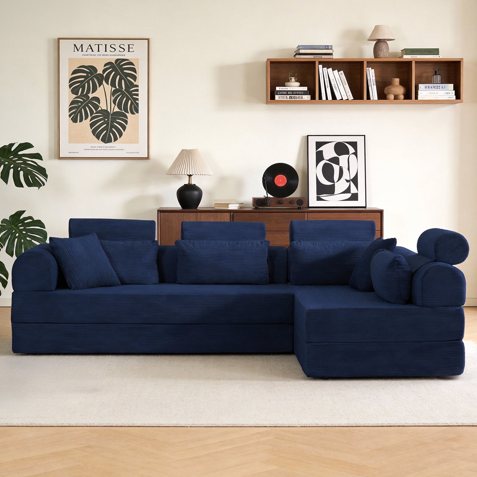 L Shape Modular Sectional Sofa - Blue