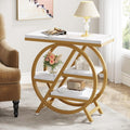 25.59 Inches 3-Tier Narrow End Table with Storage