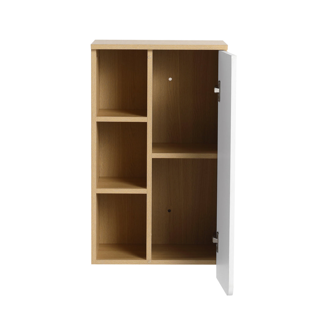 16" Wall-Mounted Bathroom Side Cabinet, Light