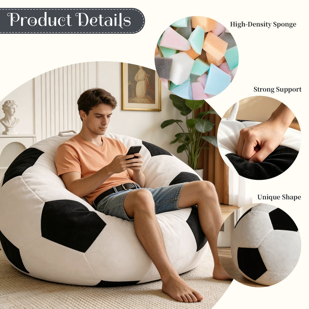 Big Soccer-Shaped Bean Bag Chair