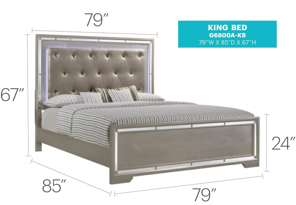 Alana G6800A-KB King Bed (3 Boxes)