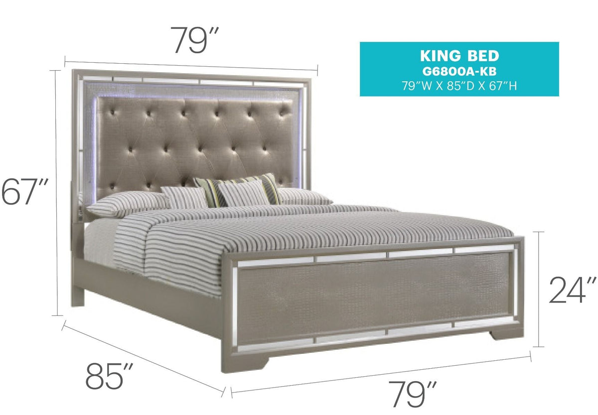 Alana G6800A-KB King Bed (3 Boxes)
