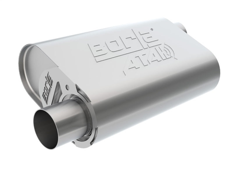 Borla CrateMuffler SBC 283 / 327 / 350 2.5 inch Offset/Center 14in x 4.35in x 9in Oval Muffler 400823