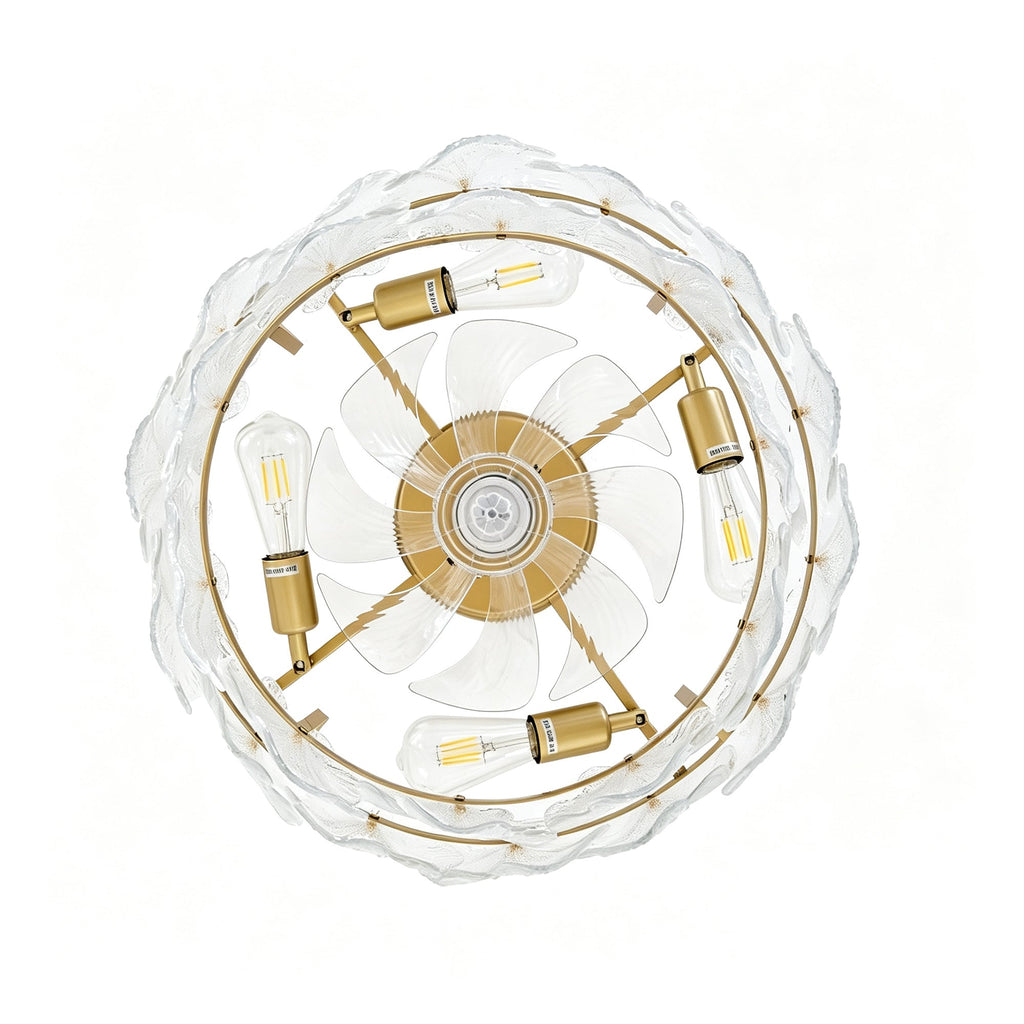 19-Inch Floral Glass Ceiling Fan
