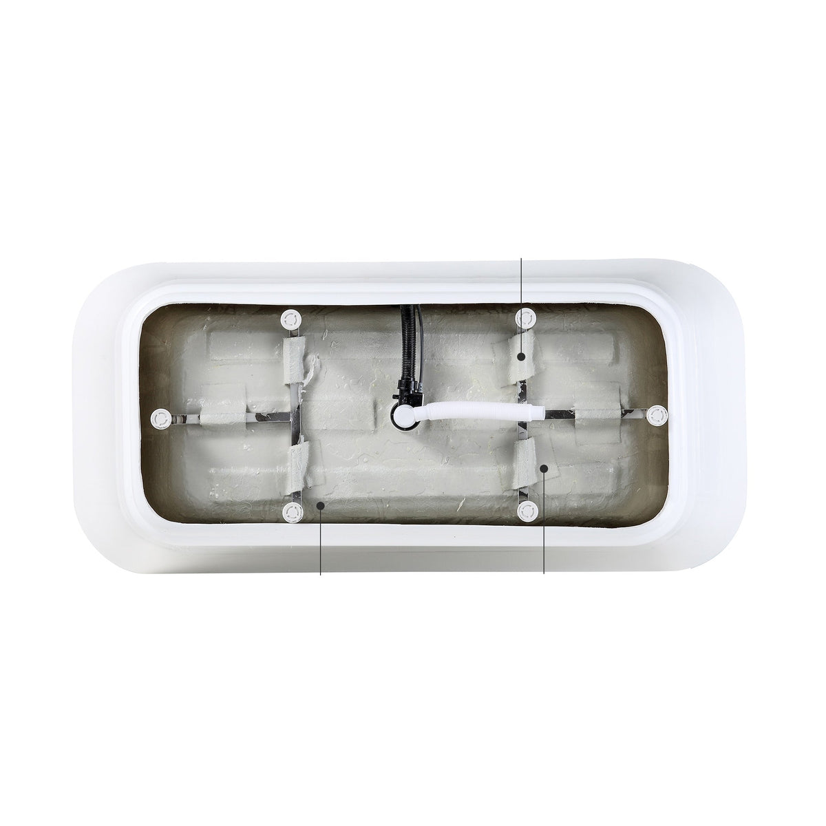 59" Acrylic Freestanding Bathtub, Stand Alone Soaking Tub, Gloss