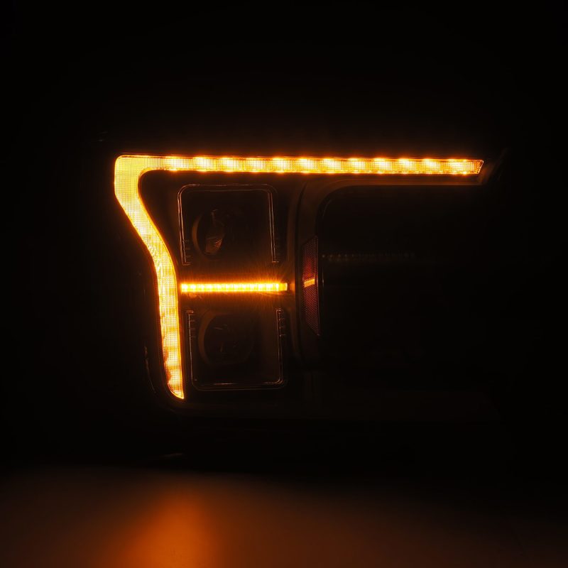 AlphaRex 18-20 Ford F-150 (Req. Conv F150 w/LED) LUXX LED Proj HL Alpha-Blk w/Actv Lt Seq Sig SB DRL 880251 *Discontinued