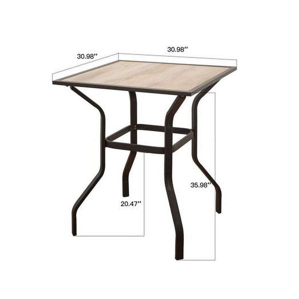 Outdoor Patio Bar Table Square Metal Table
