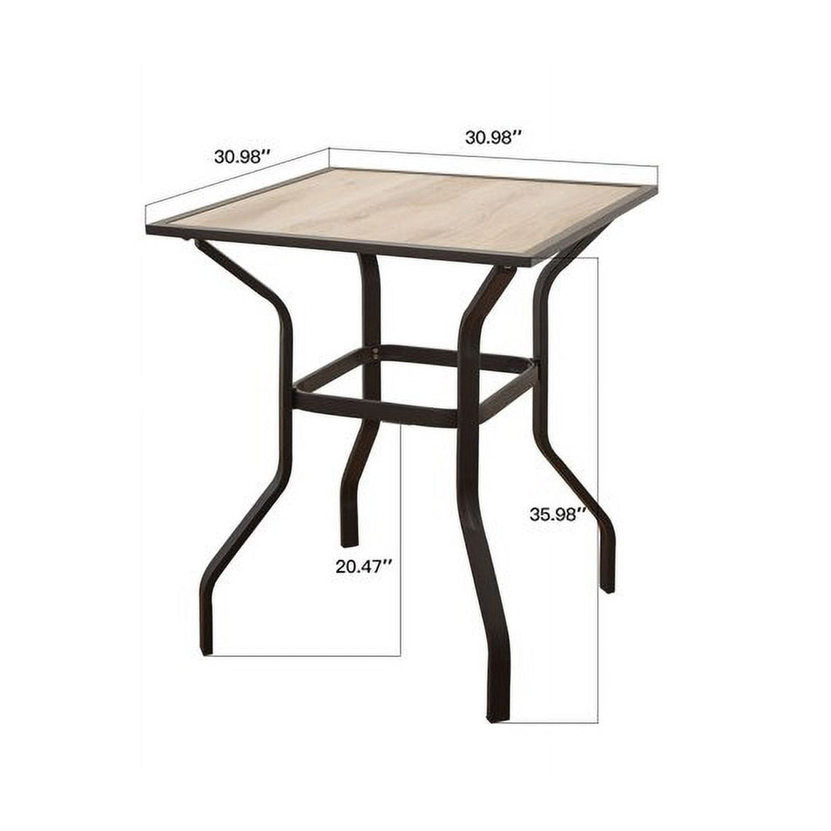 Outdoor Patio Bar Table Square Metal Table
