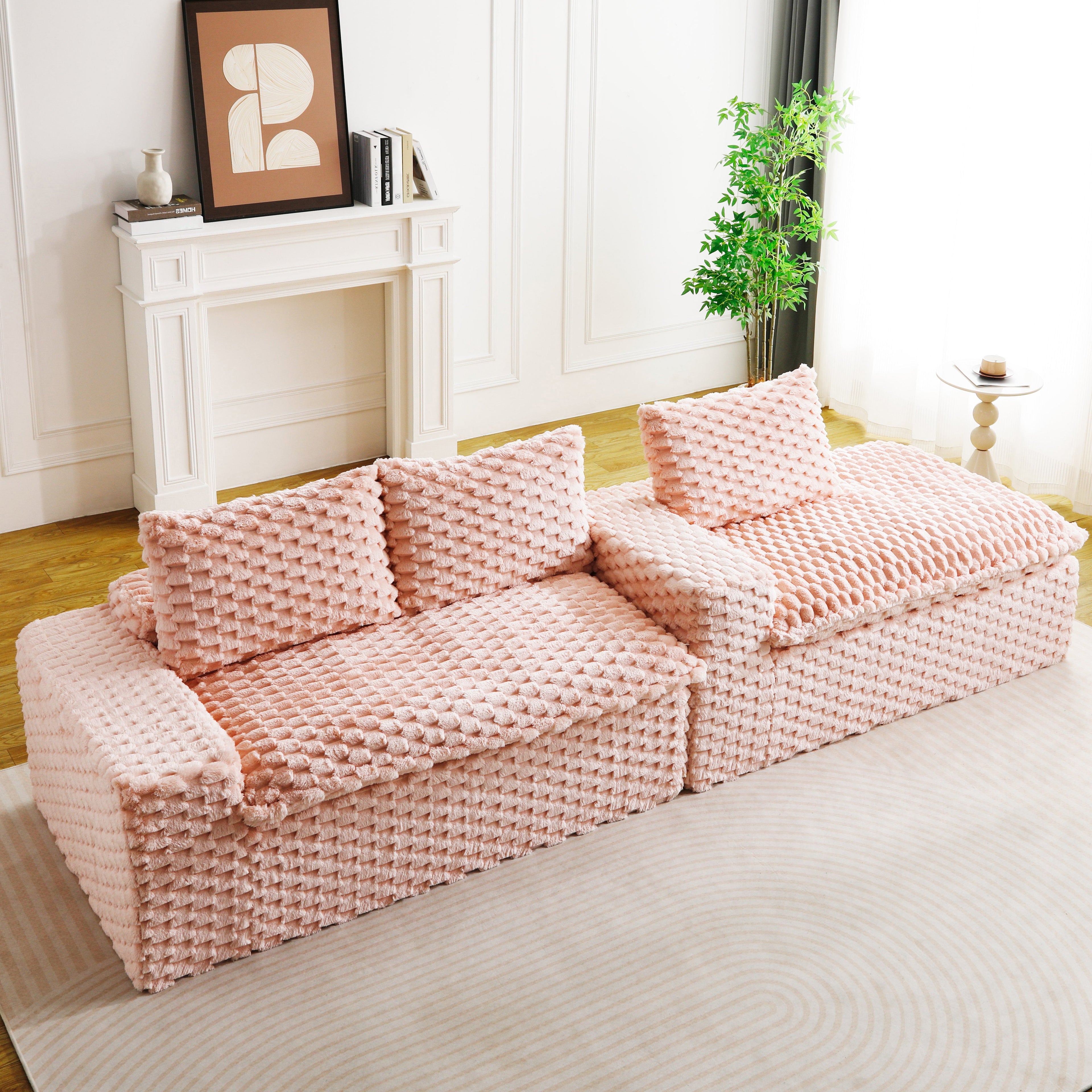 Pink Turtle Velvet Versatile Sofa