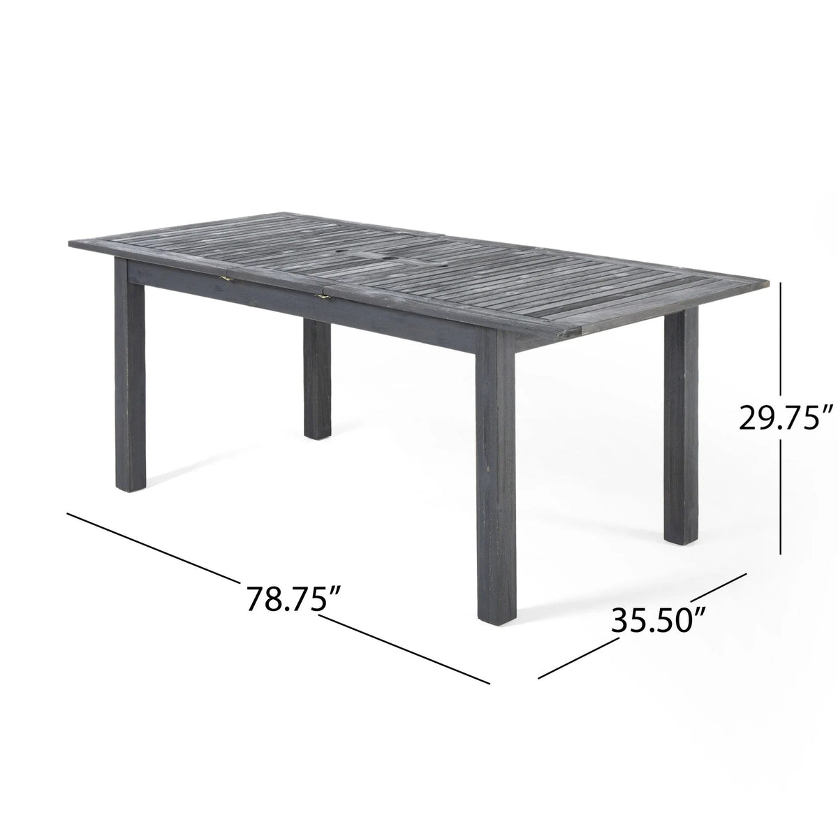 Outdoor Acacia Wood 7 Piece Expandable Dining Set