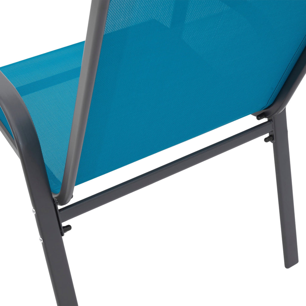 8 Piece Patio Chairs with Breathable Textilene Fabric