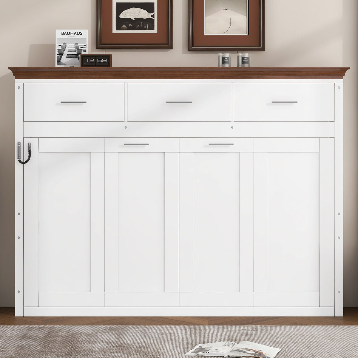 Twin Size Murphy Bed with 3 Drawers