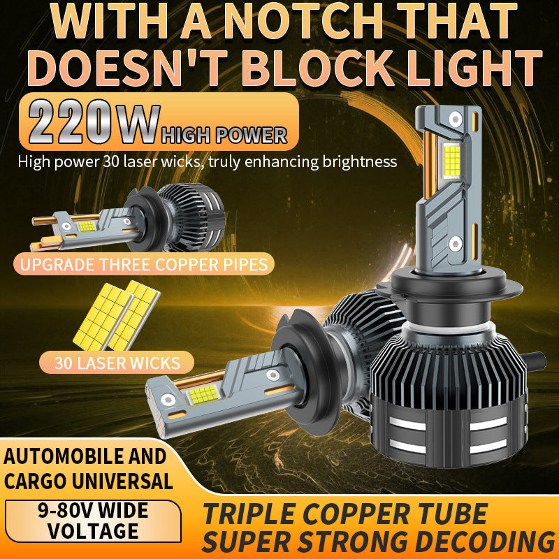 Cross Border Supply Of High Power 220W Car Led Headlights H11H7H4 Led Car Headlights 9005 Decoding Car Lights