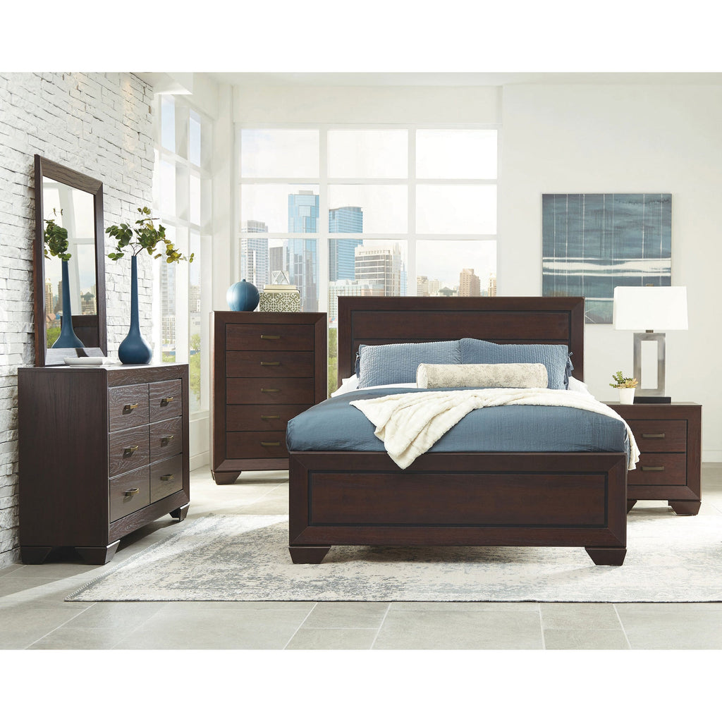 Villeparisis Dark Cocoa California King Panel Bed