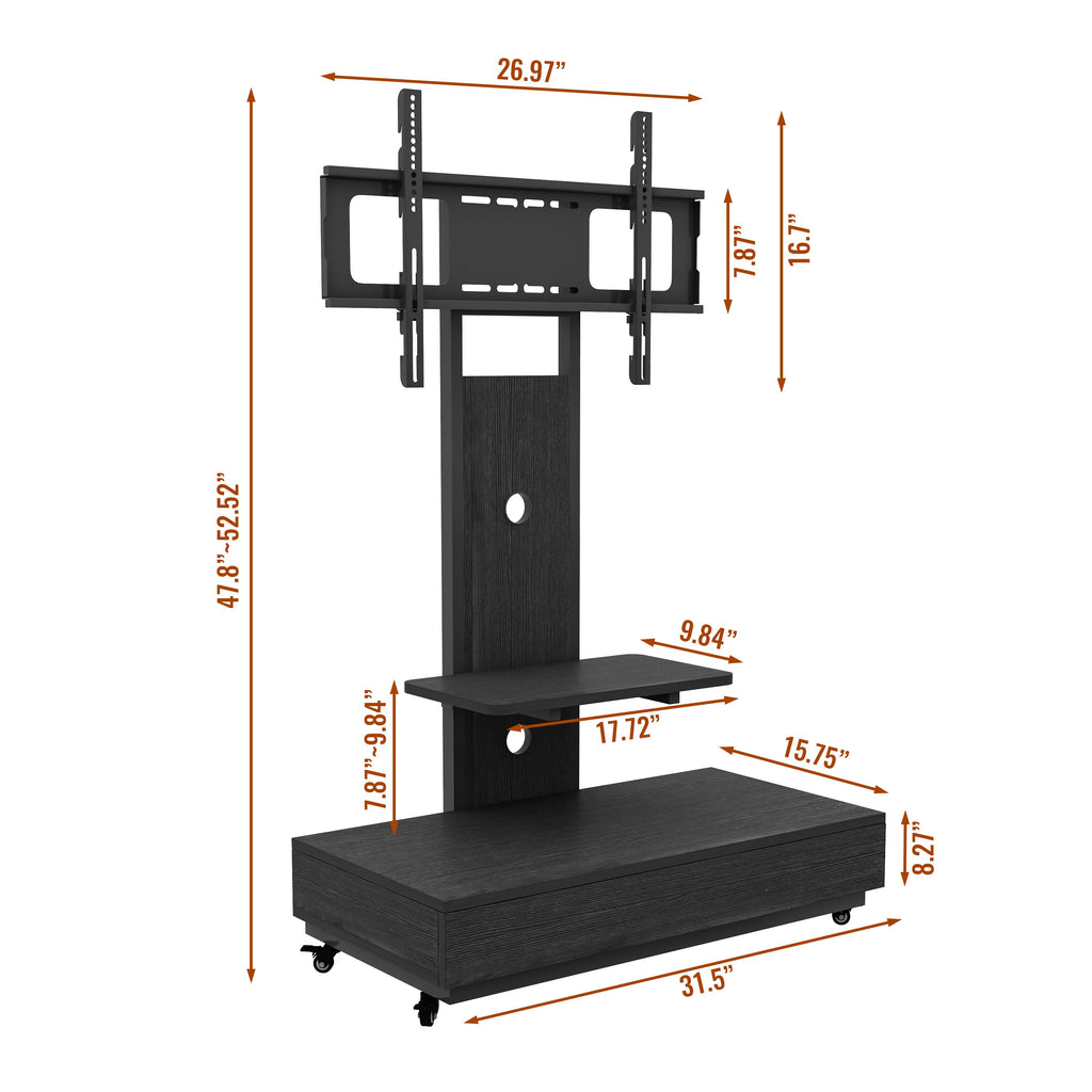 TV Stand with Push-Pull Drawer for Living Room, Bedroom, Offices