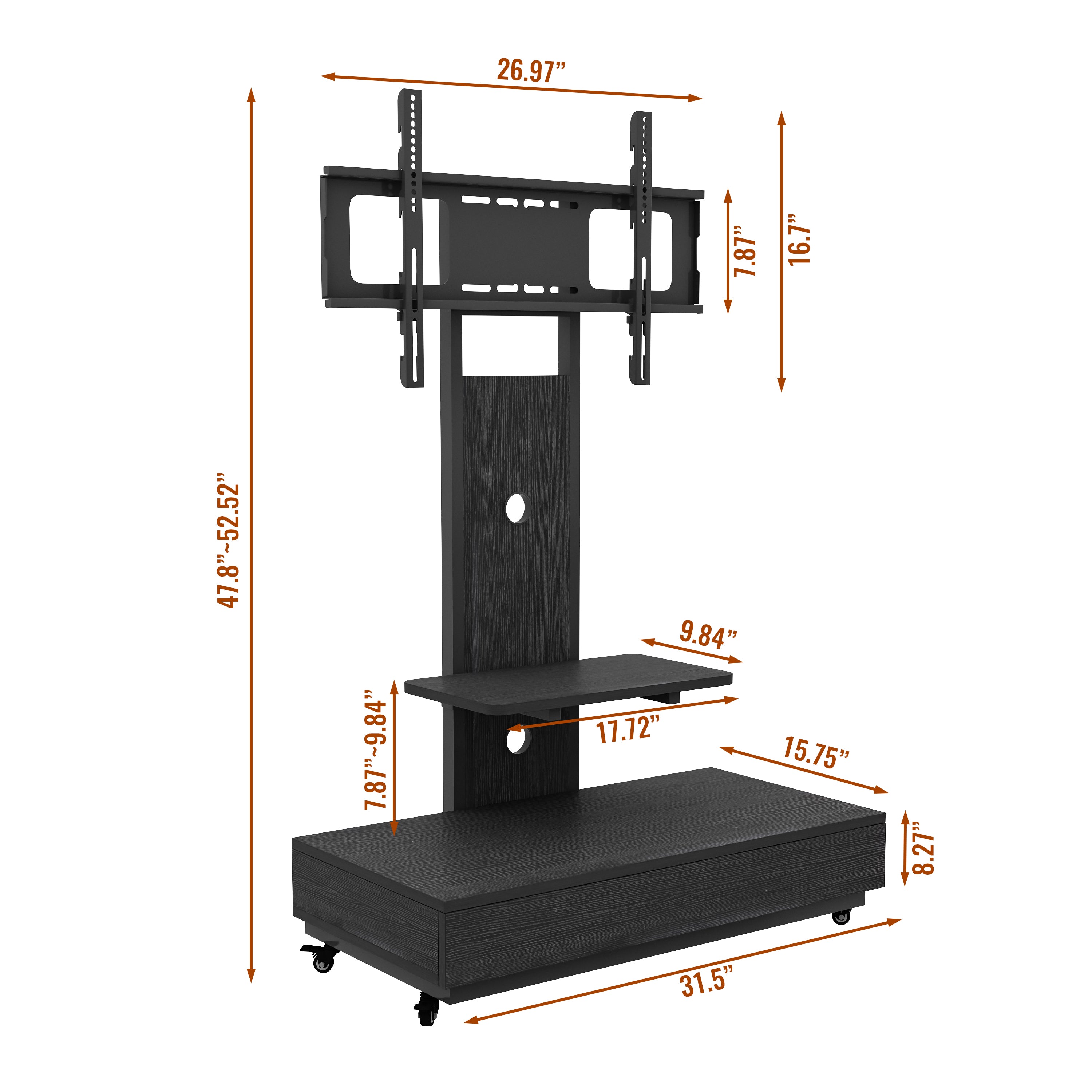 TV Stand with Push-Pull Drawer for Living Room, Bedroom, Offices