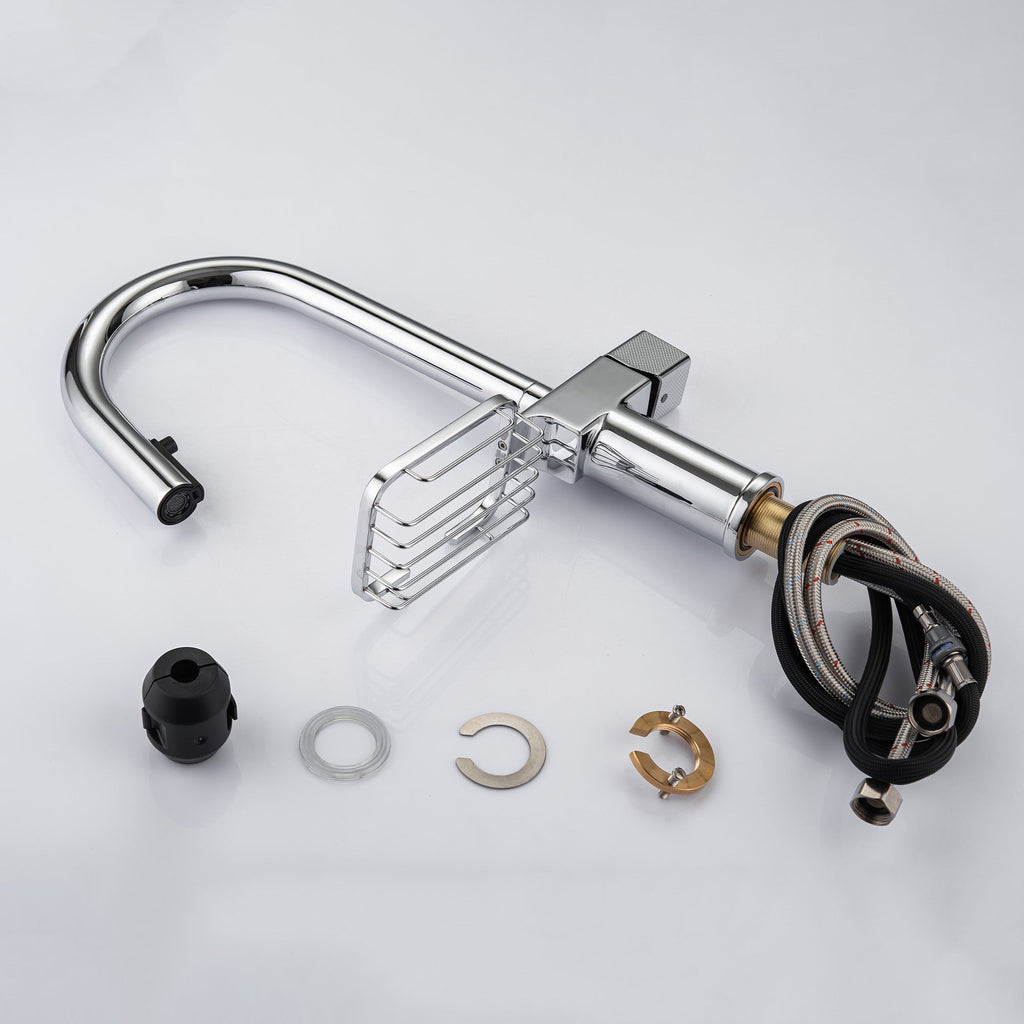 High Arc Pull-Down Kitchen Faucet - Single Hole Stainless Steel