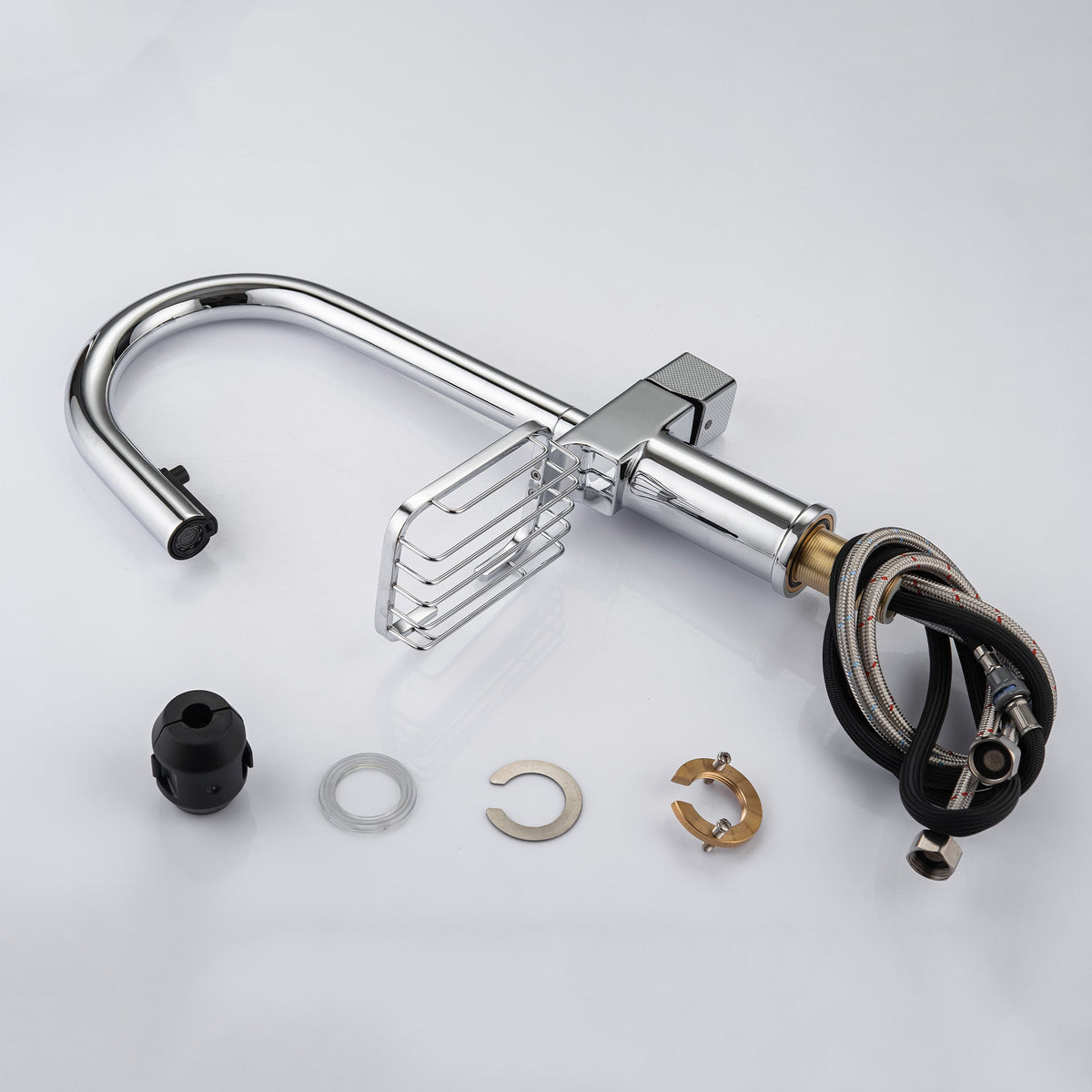 High Arc Pull-Down Kitchen Faucet - Single Hole Stainless Steel