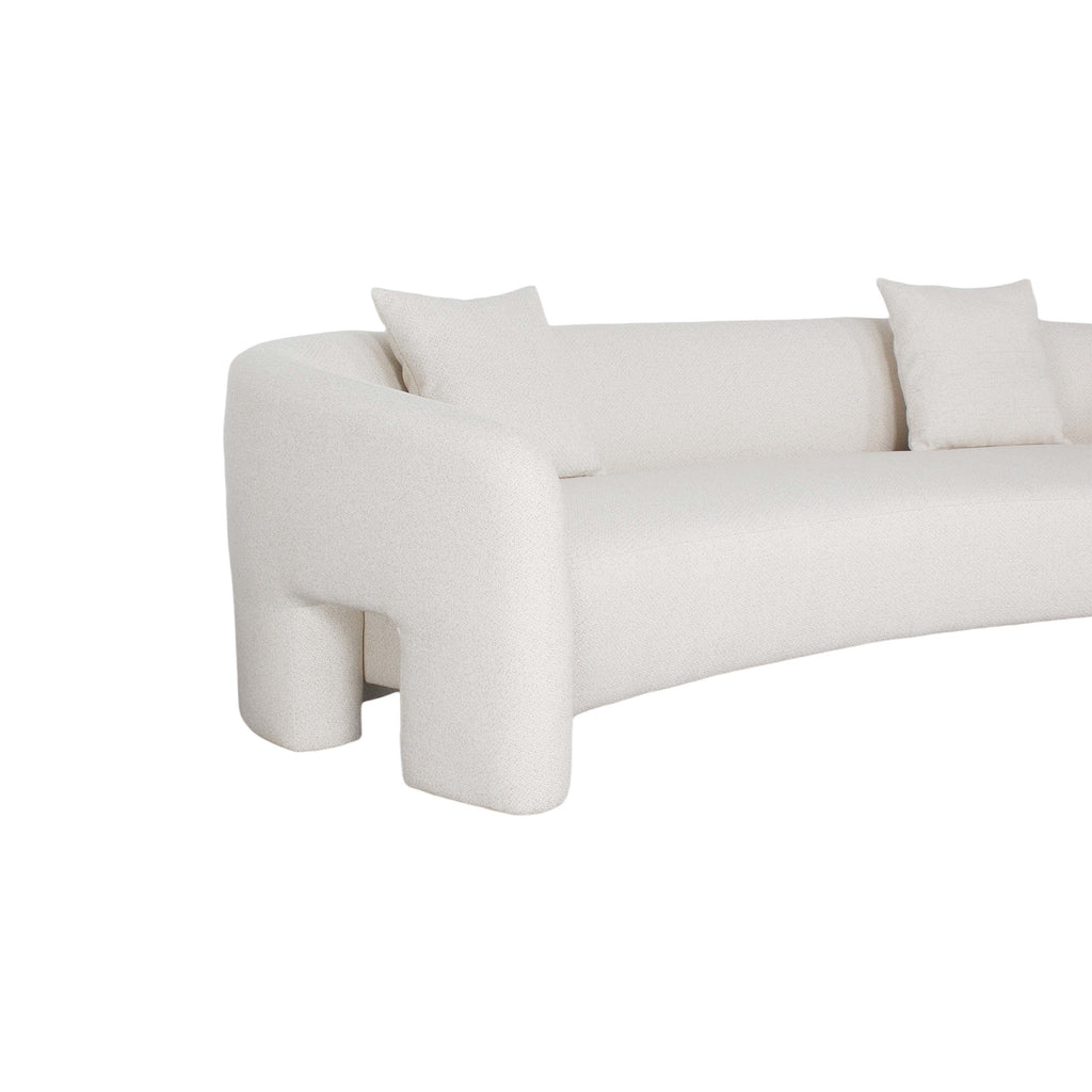 Sylvia 104" Tweed Loveseat in Ivory