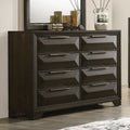 Transitional 1pc Dresser Only with Metal Handles and Beveled Bracket Feet