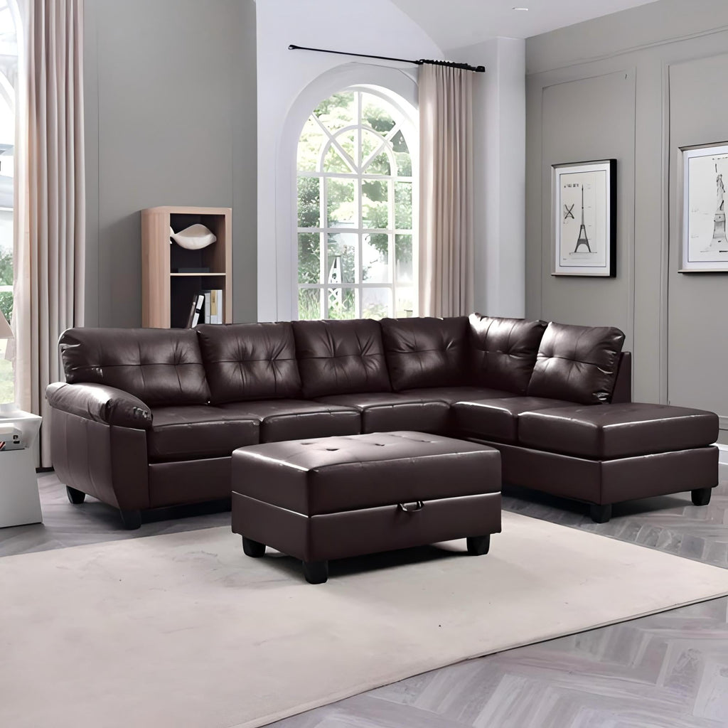 Gallant G905B-SC Sectional Without Ottoman - Cappuccino