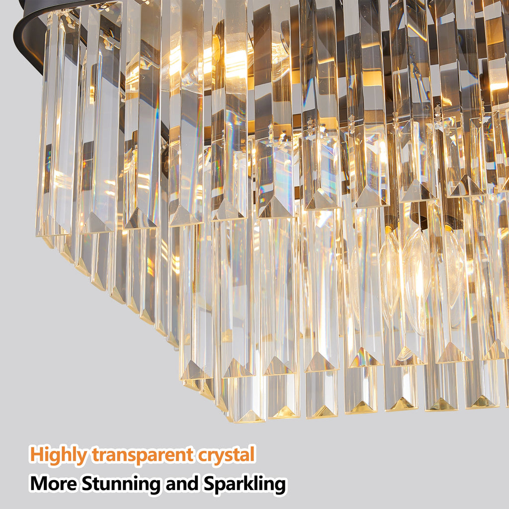 Adjustable Rectangular Crystal Chandelier