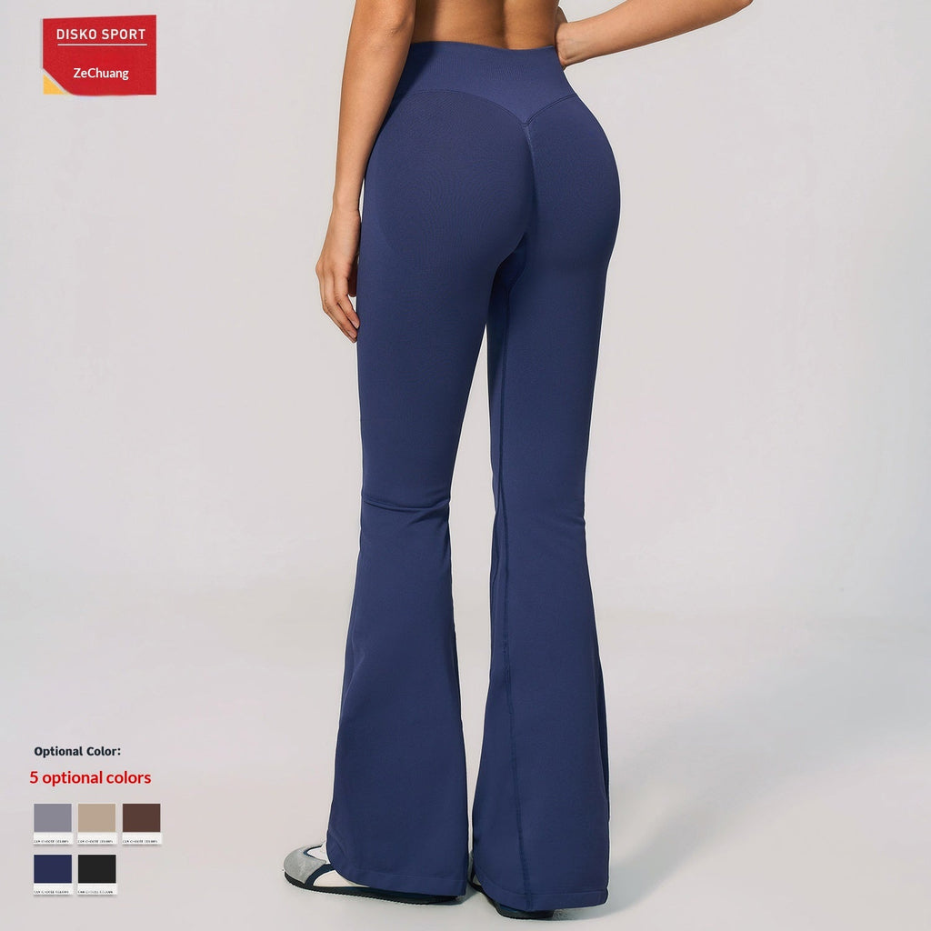 Zechuang's New Seamless Fitness Bell-bottom Pants Are High-waisted, Slimming, Butt-lifting, And Highly Elastic Sports Yoga Pants For Women 4535