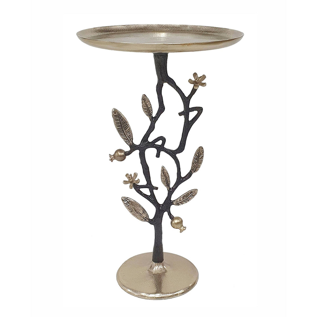 Elegant Round Side Table With Marble Base