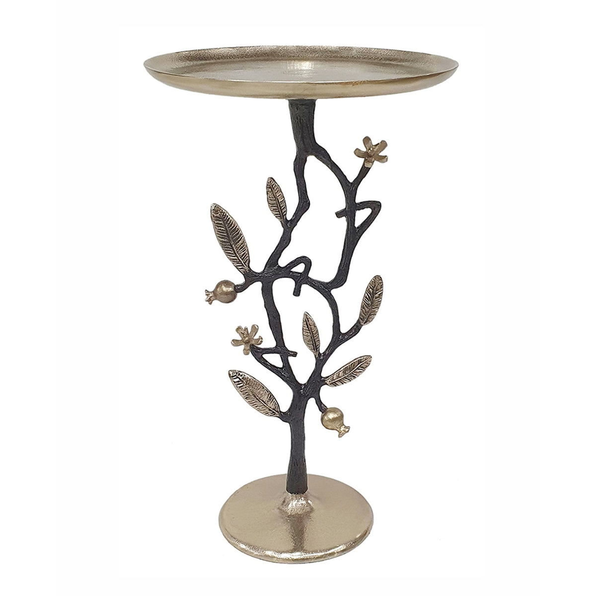 Elegant Round Side Table With Marble Base