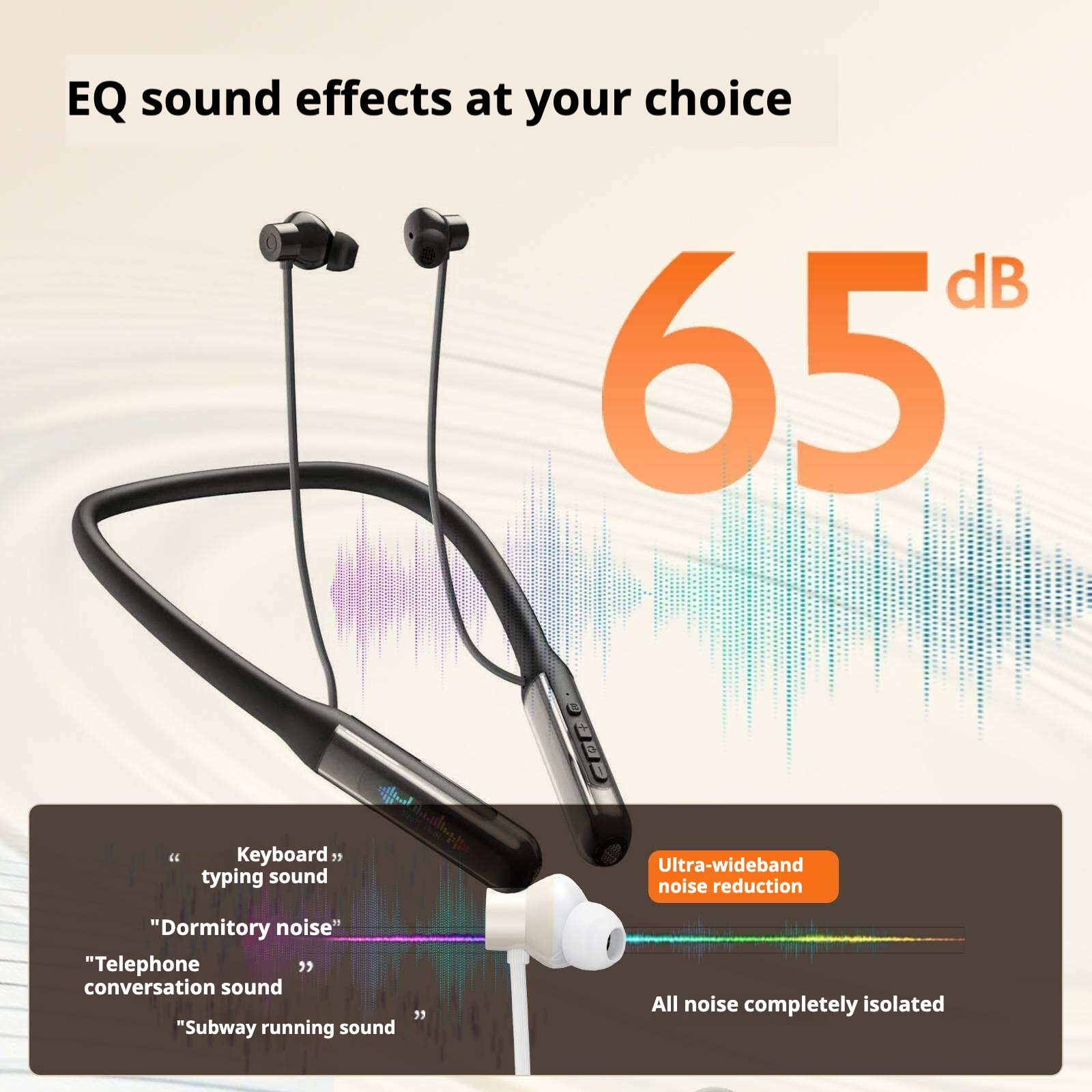 KP-258 Best-selling Neckband Bluetooth Earphones Magnetic Digital Display In-Ear Low Latency Long Battery Life High Sound Quality Direct From Export Manufacturer