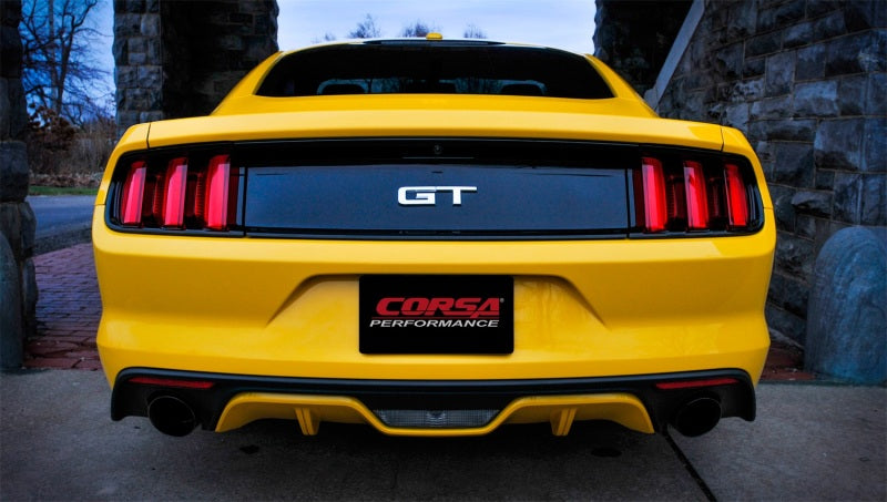 Corsa Performance 2015 Ford Mustang GT 5.0 3" Axle Back Exhaust, Black Dual 4.5