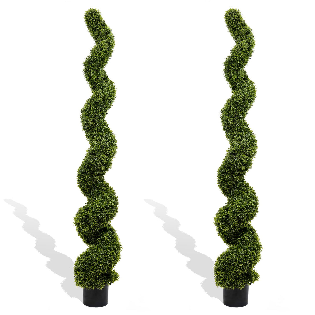 6FT Spiral Topiary Trees Artificial Outdoor Faux Boxwood Plants