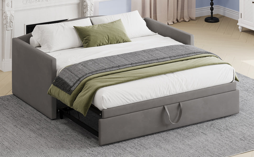 Twin Size Daybed with Extended Pop Up Trundle