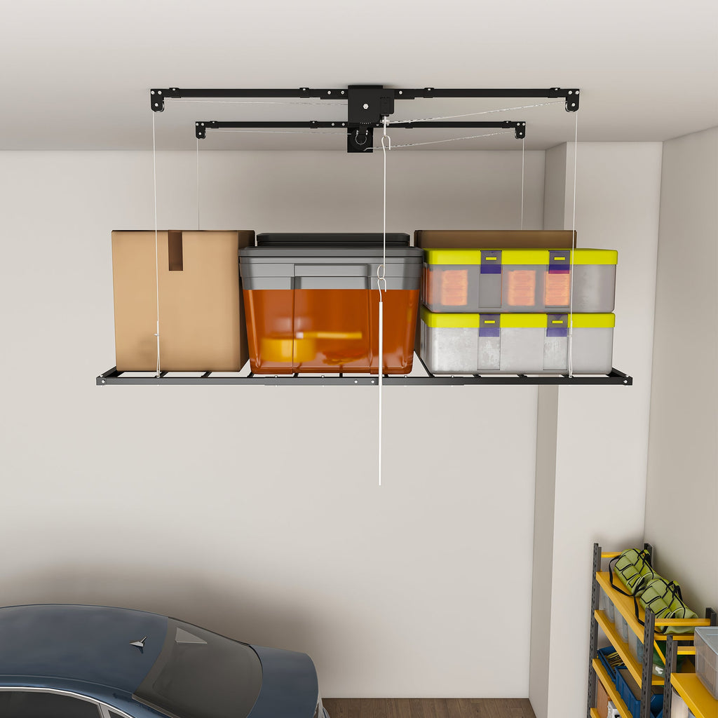 Black Overhead Garage Storage Rack 3x6 FT