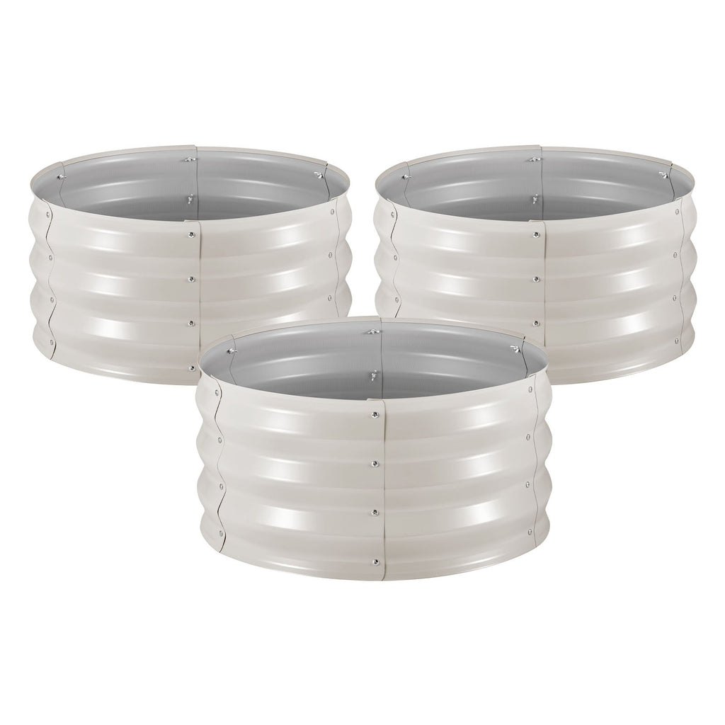 3 Pcs Galvanized Raised Garden Beds