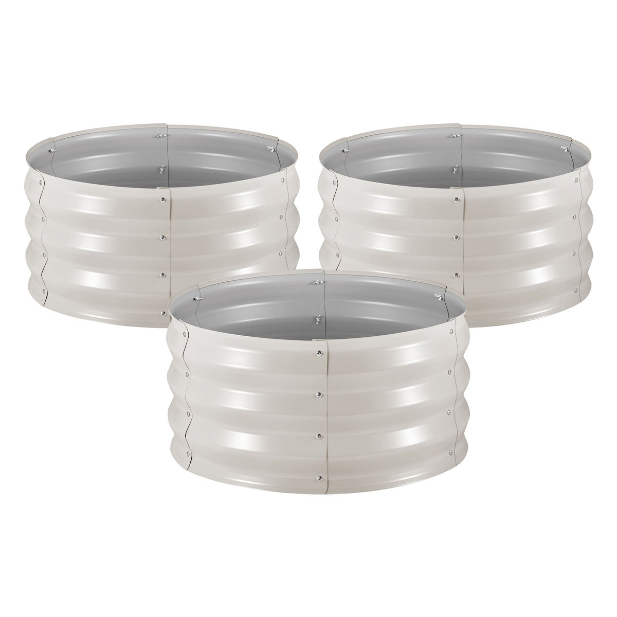 3 Pcs Galvanized Raised Garden Beds