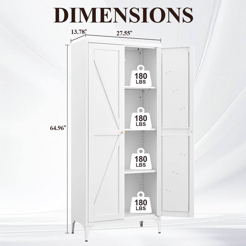 Metal Adjustable 2 Doors Storage Cabinet