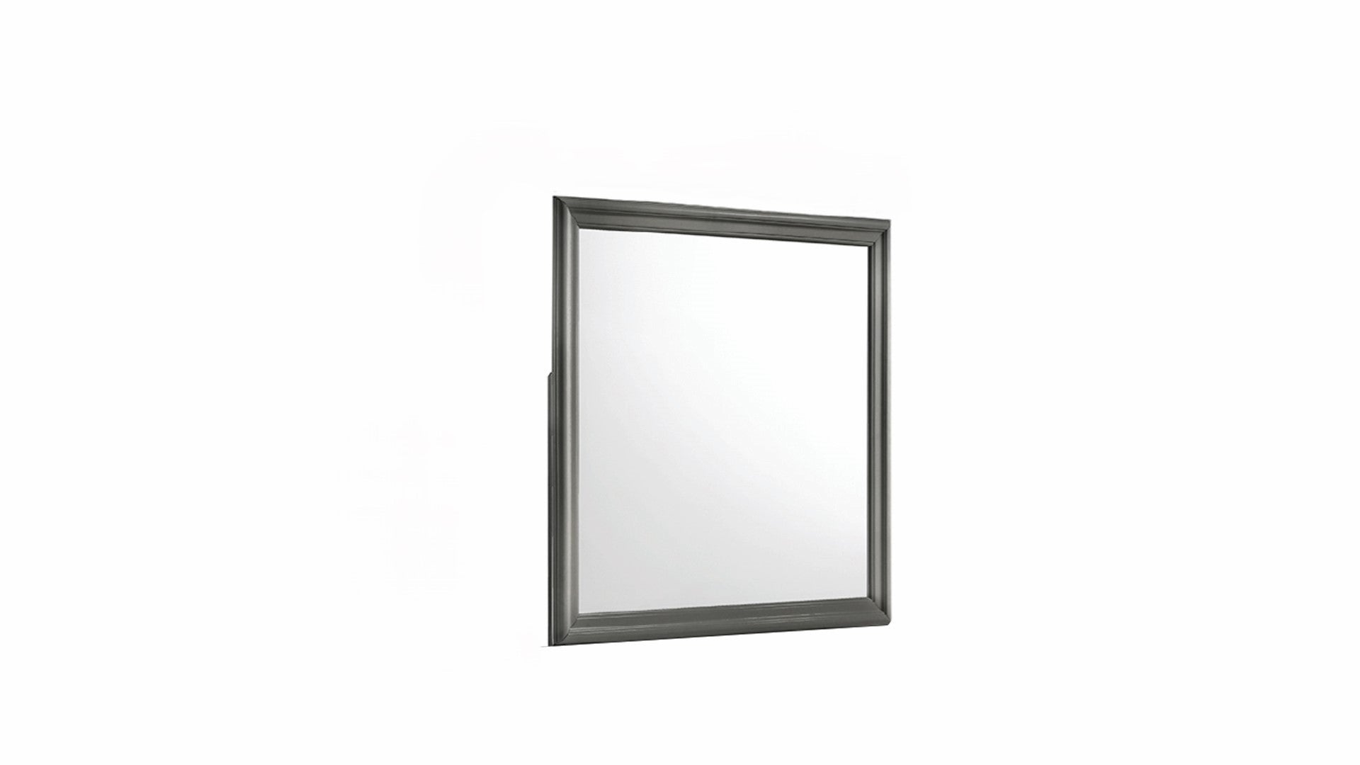 Blaze Modern Style Mirror Made with Wood in Metallic Gray
