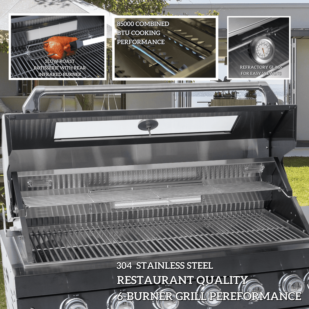 Deluxe Stainless Steel Gas Outdoor Kitchen Barbecue Island Grill