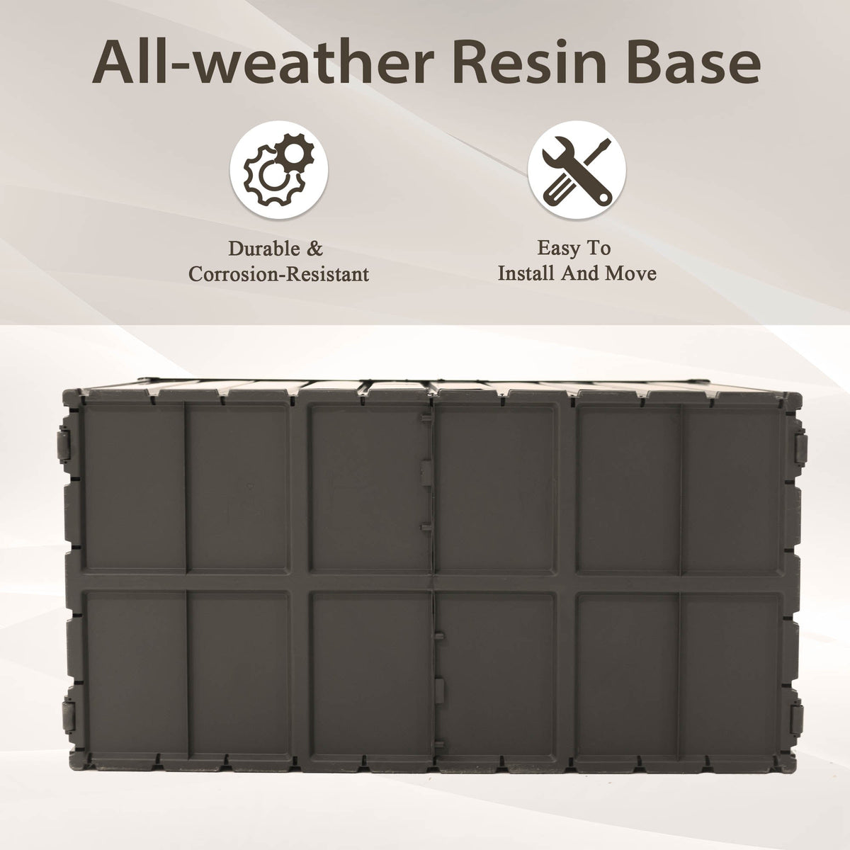 160 Gallon Outdoor Storage Deck Box - Waterproof Dark Brown