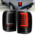 ANZO 1993-1997 Ford  Ranger LED Tail Lights w/ Light Bar Black Housing Clear Lens 311360