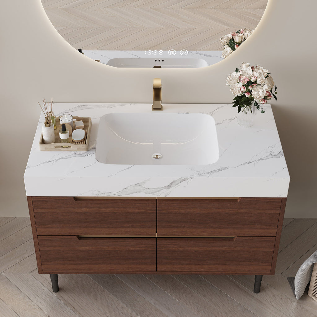 35.4" Farmhouse Free-standing Sintered Stone Bathroom Vanity