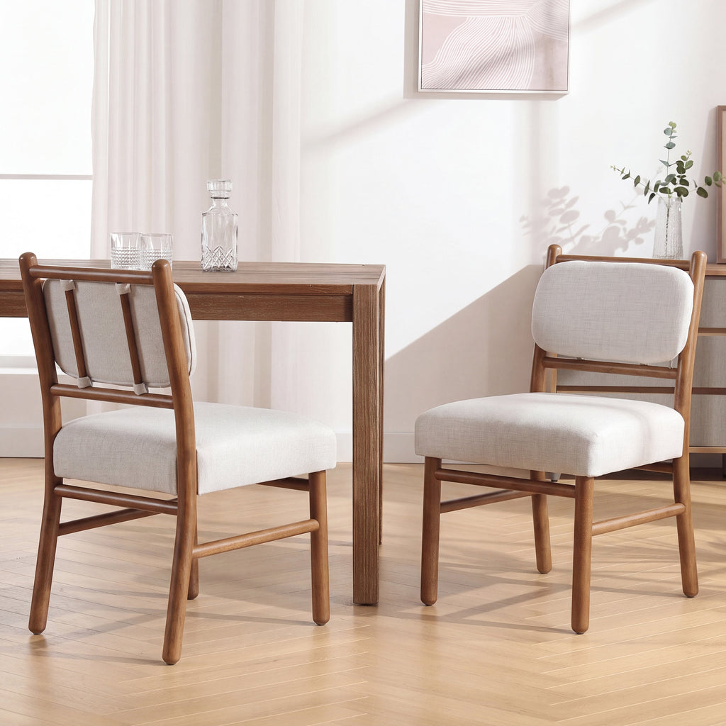 Fabric Upholstered Dining Chairs - Modern Armless Side Chairs