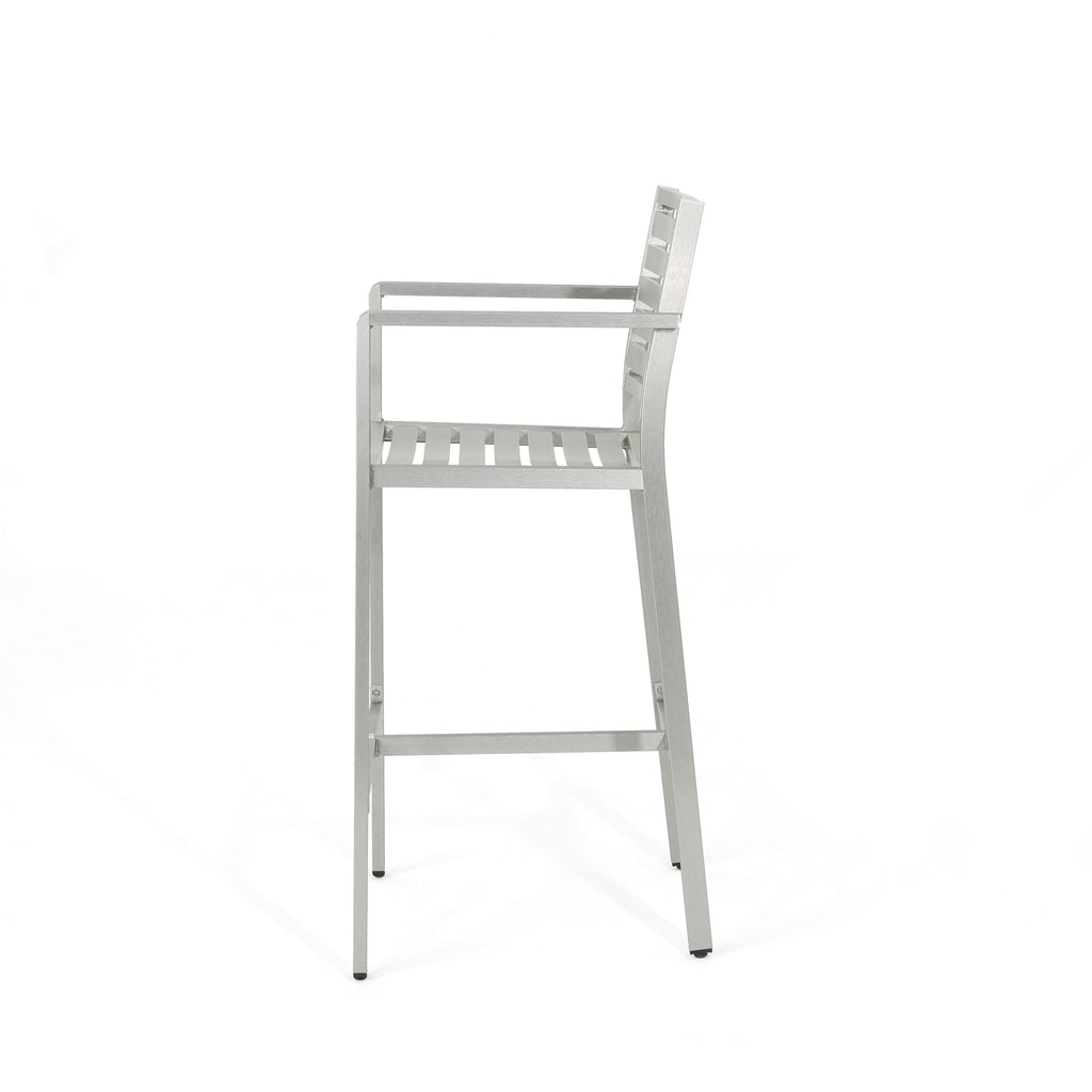 Outdoor 29.50" Barstools with Rust-Proof Aluminum Frame, Set of 2
