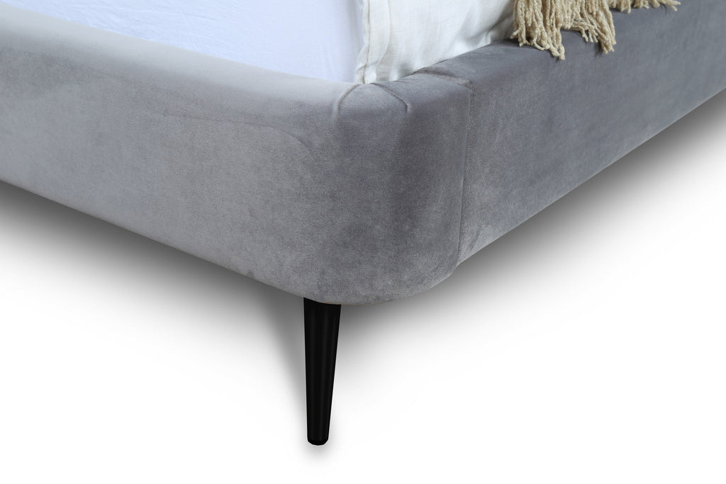 Heather Upholstered Velvet Queen Bed