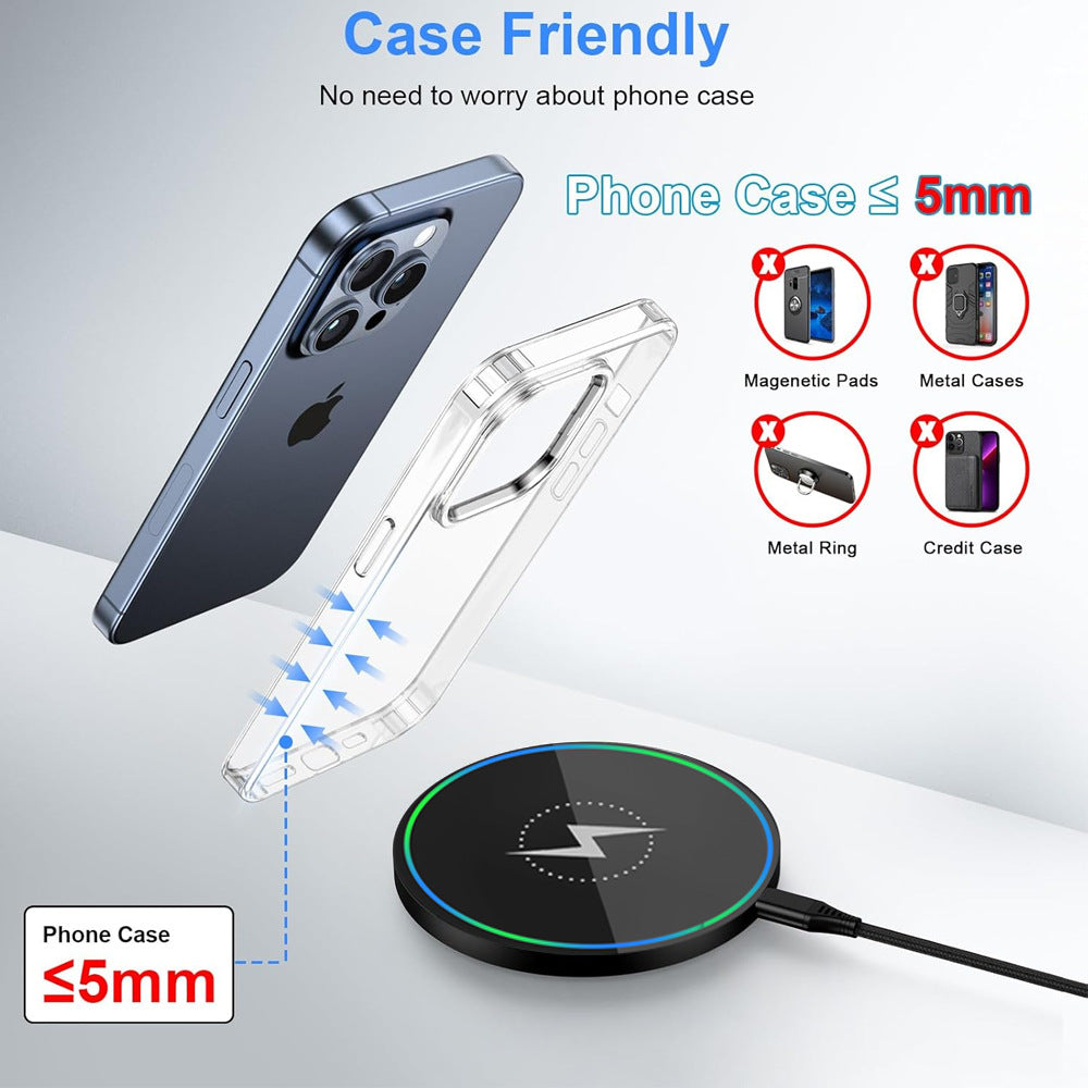 Fast-charging Portable Mini Wireless Phone Charger